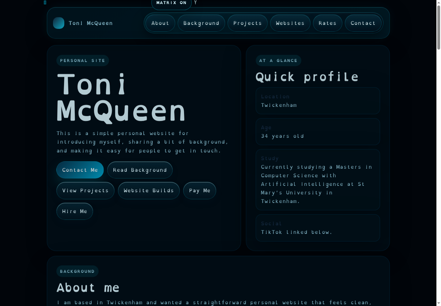 Screenshot preview of tonimcqueen.com